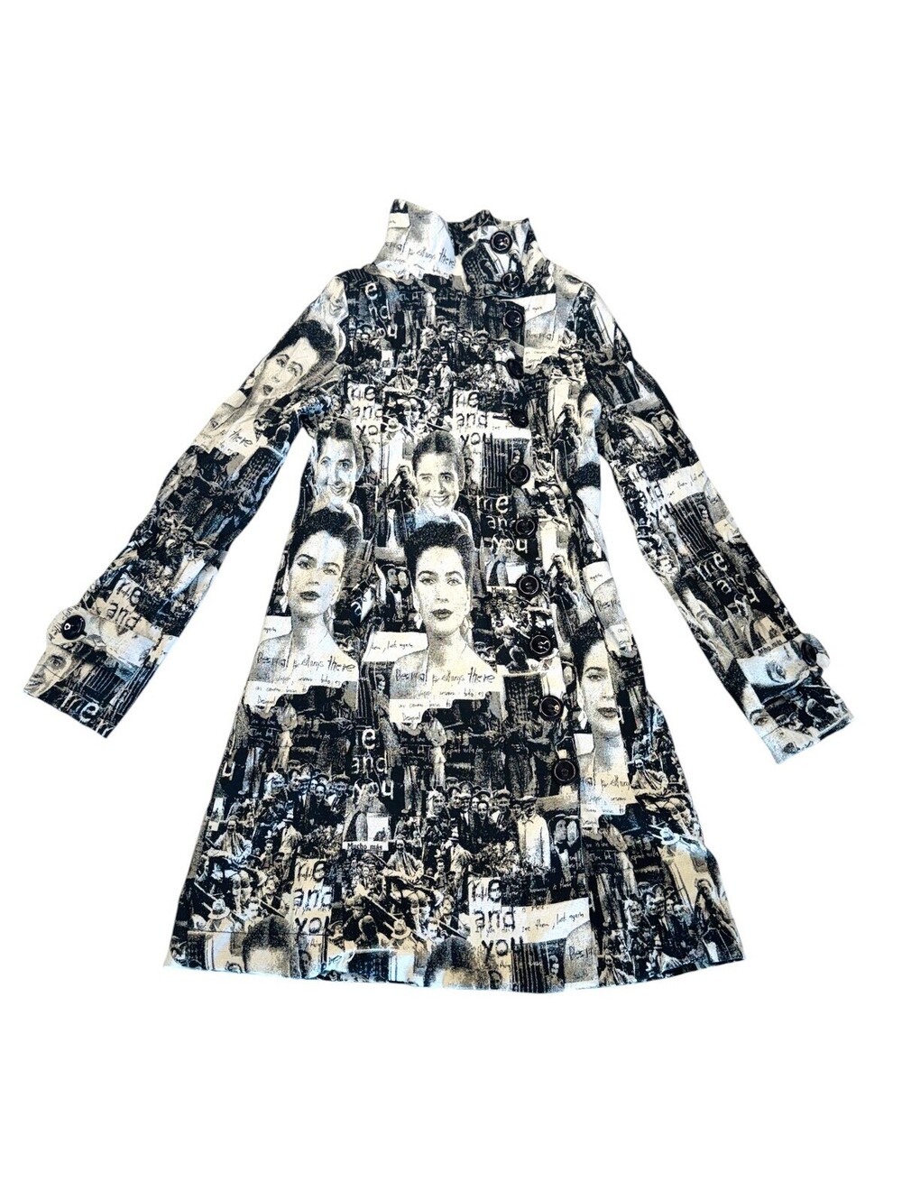 Desigual Photo Collage Face Print Trench Coat Jacket